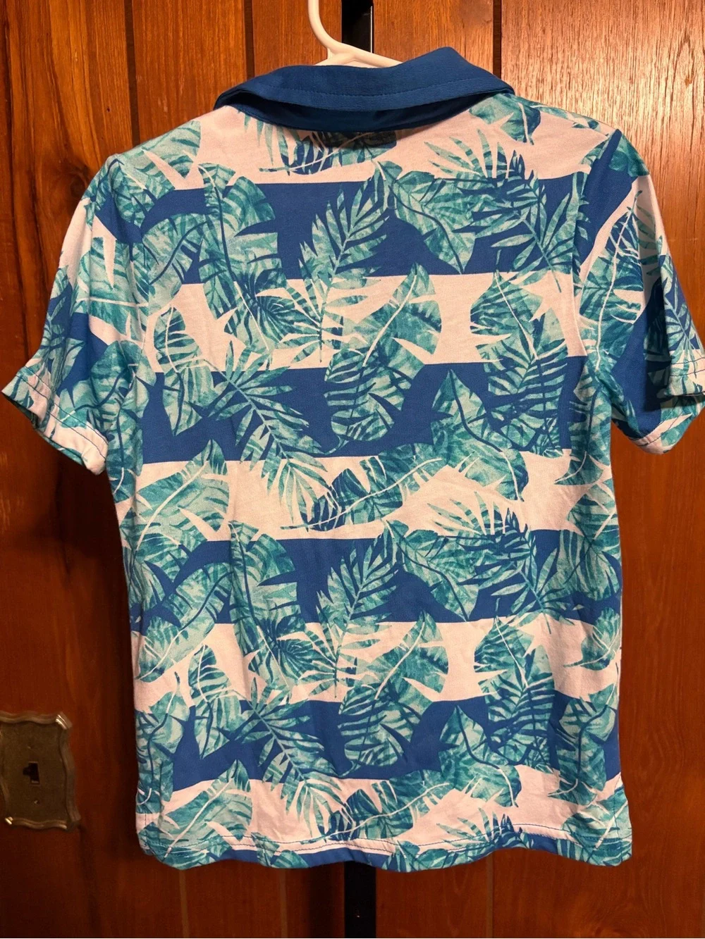 The Children's Place Blue and White Leaf-Print Polo